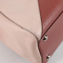 FENDI PETITE 2JOURS Hand Bag Leather 2way Beige Silver Auth BA5301-17