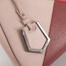 FENDI PETITE 2JOURS Hand Bag Leather 2way Beige Silver Auth BA5301-21