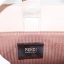 FENDI PETITE 2JOURS Hand Bag Leather 2way Beige Silver Auth BA5301-23