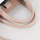 FENDI PETITE 2JOURS Hand Bag Leather 2way Beige Silver Auth BA5301-8