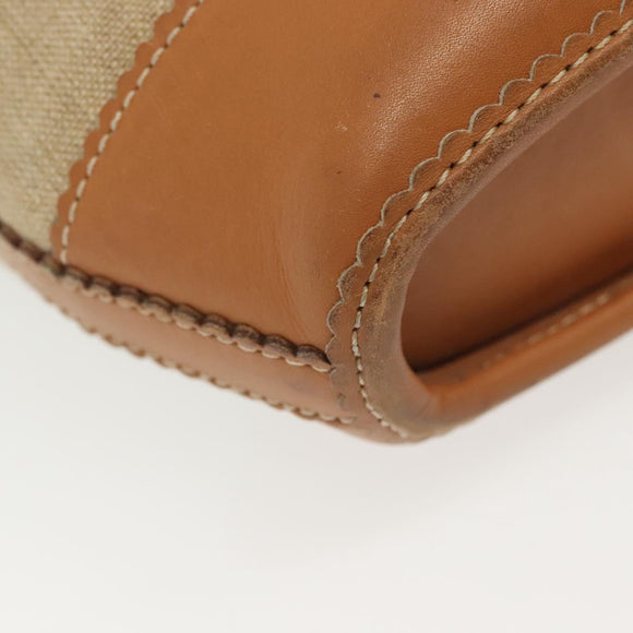 LOEWE Shoulder Bag Canvas Beige Auth BA5302