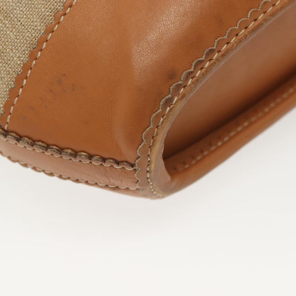 LOEWE Shoulder Bag Canvas Beige Auth BA5302