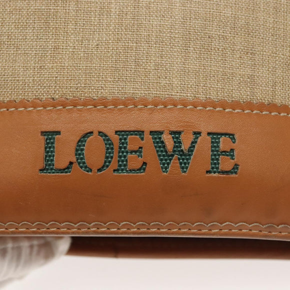LOEWE Shoulder Bag Canvas Beige Auth BA5302
