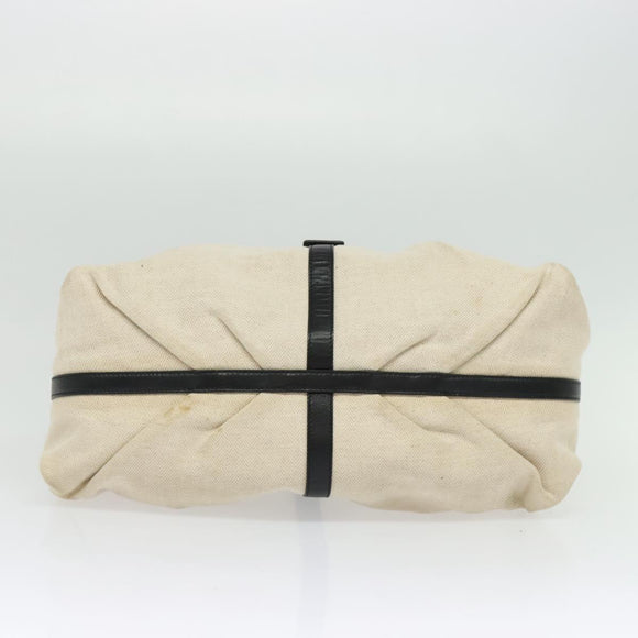 BVLGARI Chandra Shoulder Bag Leather Beige Gold Auth BA5303