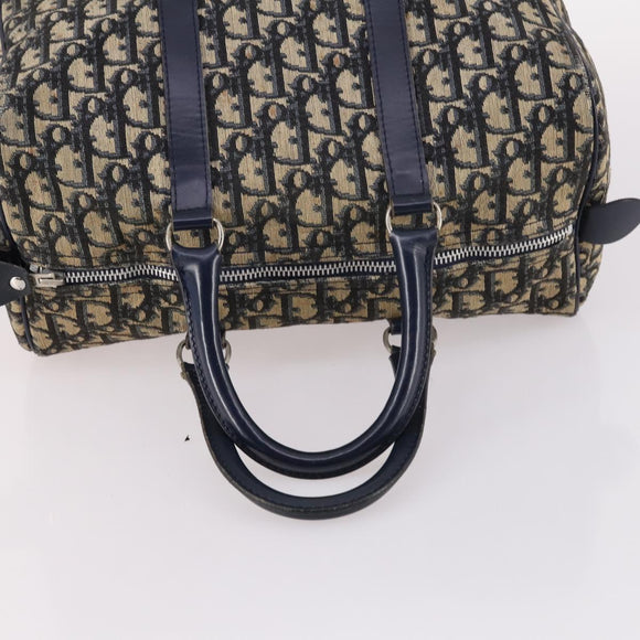 Christian Dior Trotter Canvas Hand Bag Navy Auth BA5304