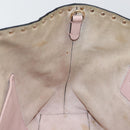 VALENTINO Studs Tote Bag Leather Pink Gold Auth BA5305-20