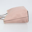 VALENTINO Studs Tote Bag Leather Pink Gold Auth BA5305-4