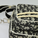 Christian Dior Trotter Canvas Shoulder Bag PVC Black Silver Auth BA5306-9