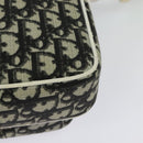 Christian Dior Trotter Canvas Shoulder Bag PVC Black Silver Auth BA5306-16