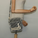 Christian Dior Trotter Canvas Shoulder Bag PVC Black Silver Auth BA5306-22