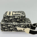 Christian Dior Trotter Canvas Shoulder Bag PVC Black Silver Auth BA5306-4