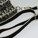 Christian Dior Trotter Canvas Shoulder Bag PVC Black Silver Auth BA5306-7