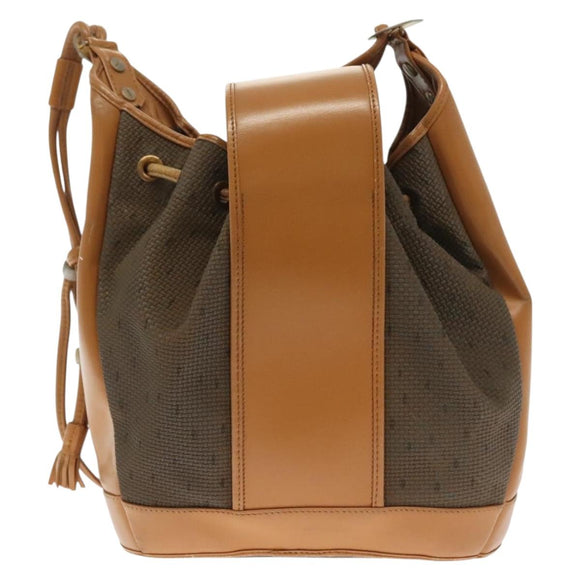 SAINT LAURENT Shoulder Bag Leather Black Gold Auth BA5308