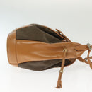 SAINT LAURENT Shoulder Bag Leather Black Gold Auth BA5308-4