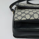 GUCCI GG Supreme Shoulder Bag PVC Navy Gold Auth BA5311-8