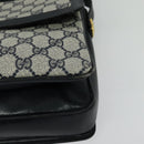 GUCCI GG Supreme Shoulder Bag PVC Navy Gold Auth BA5311-15