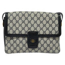 GUCCI GG Supreme Shoulder Bag PVC Navy Gold Auth BA5311-13