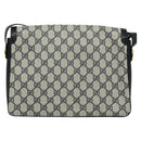 GUCCI GG Supreme Shoulder Bag PVC Navy Gold Auth BA5311-2