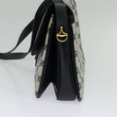 GUCCI GG Supreme Shoulder Bag PVC Navy Gold Auth BA5311-4