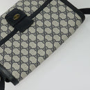 GUCCI GG Supreme Shoulder Bag PVC Navy Gold Auth BA5311-6