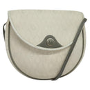 Christian Dior Honeycomb Canvas Shoulder Bag PVC White Gold Auth BA5312-1