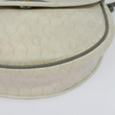 Christian Dior Honeycomb Canvas Shoulder Bag PVC White Gold Auth BA5312-11