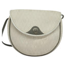 Christian Dior Honeycomb Canvas Shoulder Bag PVC White Gold Auth BA5312-2