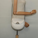 Christian Dior Honeycomb Canvas Shoulder Bag PVC White Gold Auth BA5312-20