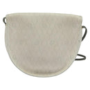 Christian Dior Honeycomb Canvas Shoulder Bag PVC White Gold Auth BA5312-3