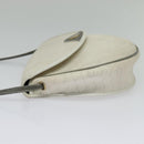 Christian Dior Honeycomb Canvas Shoulder Bag PVC White Gold Auth BA5312-4