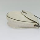 Christian Dior Honeycomb Canvas Shoulder Bag PVC White Gold Auth BA5312-5