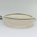 Christian Dior Honeycomb Canvas Shoulder Bag PVC White Gold Auth BA5312-9
