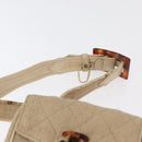 CHANEL Matelasse Waist Bag Canvas Beige CC Auth BA5314-15