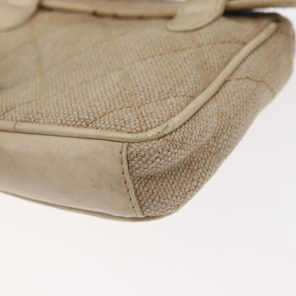 CHANEL Matelasse Waist Bag Canvas Beige CC Auth BA5314