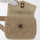 CHANEL Matelasse Waist Bag Canvas Beige CC Auth BA5314-21