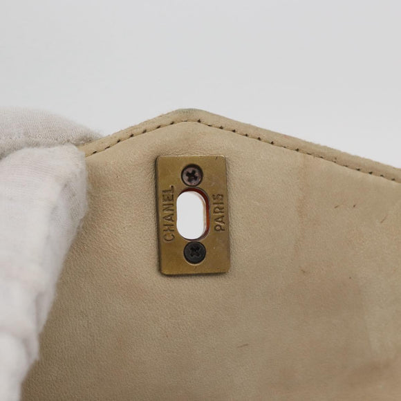 CHANEL Matelasse Waist Bag Canvas Beige CC Auth BA5314