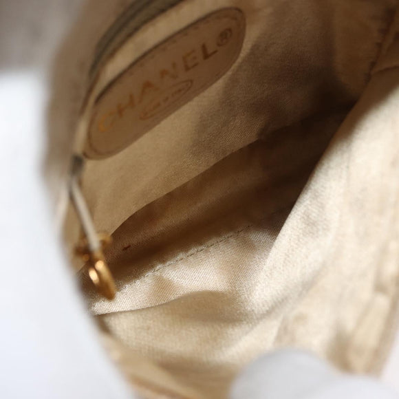 CHANEL Matelasse Waist Bag Canvas Beige CC Auth BA5314