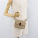 CHANEL Matelasse Waist Bag Canvas Beige CC Auth BA5314-12