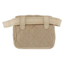 CHANEL Matelasse Waist Bag Canvas Beige CC Auth BA5314-2