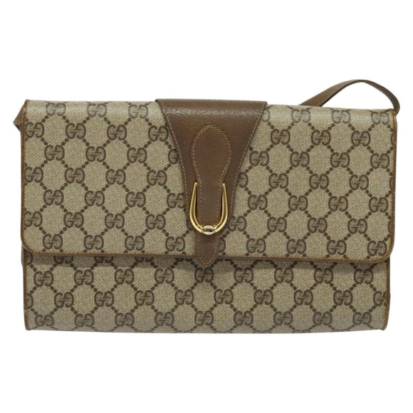 GUCCI GG Supreme Shoulder Bag PVC Beige Gold 94 02 050 Auth BA5315