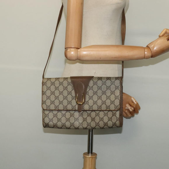 GUCCI GG Supreme Shoulder Bag PVC Beige Gold 94 02 050 Auth BA5315