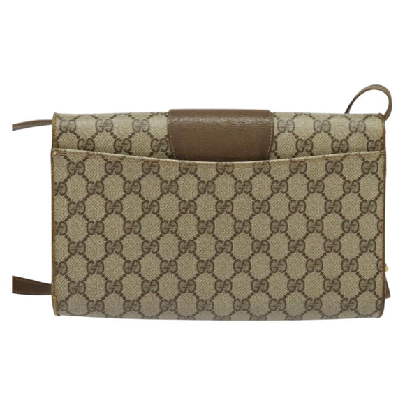 GUCCI GG Supreme Shoulder Bag PVC Beige Gold 94 02 050 Auth BA5315