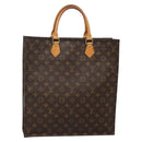 LOUIS VUITTON Monogram Sac Plat Hand Bag M51140 LV Auth BA5321-1