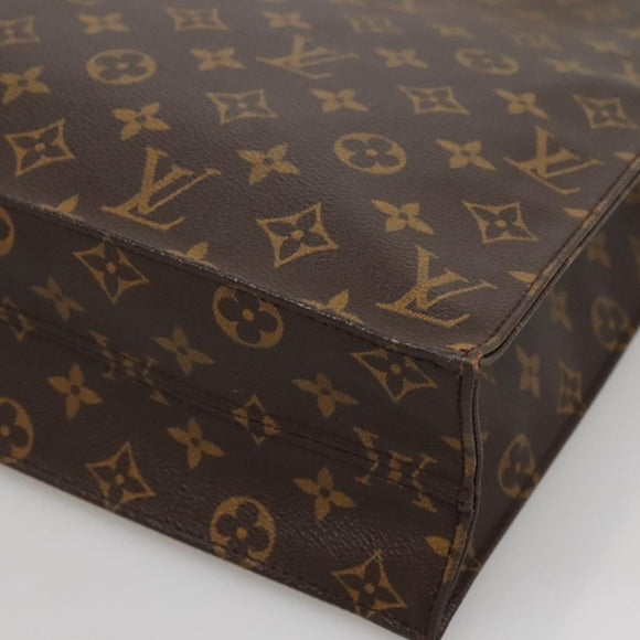 LOUIS VUITTON Monogram Sac Plat Hand Bag M51140 LV Auth BA5321
