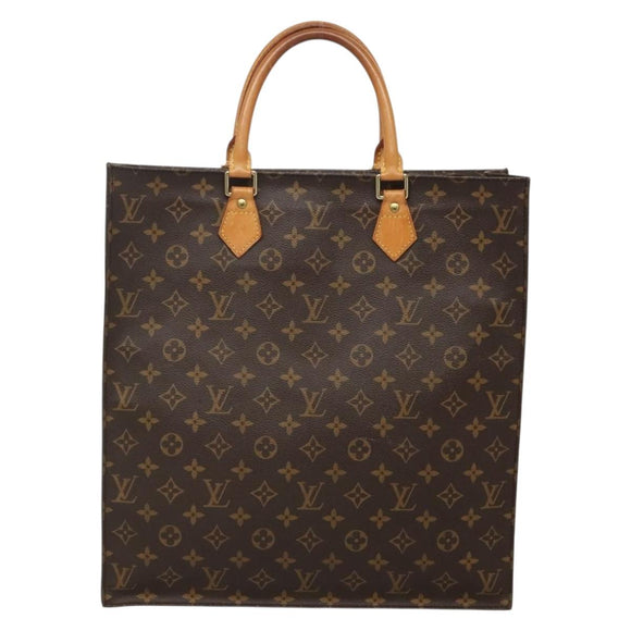 LOUIS VUITTON Monogram Sac Plat Hand Bag M51140 LV Auth BA5321