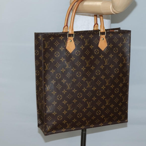 LOUIS VUITTON Monogram Sac Plat Hand Bag M51140 LV Auth BA5321