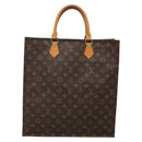 LOUIS VUITTON Monogram Sac Plat Hand Bag M51140 LV Auth BA5321-2