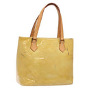 LOUIS VUITTON Monogram Vernis Houston Hand Bag Beige M91004 LV Auth BA5330-1