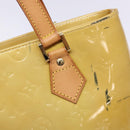 LOUIS VUITTON Monogram Vernis Houston Hand Bag Beige M91004 LV Auth BA5330-8