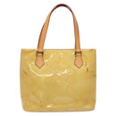 LOUIS VUITTON Monogram Vernis Houston Hand Bag Beige M91004 LV Auth BA5330-13